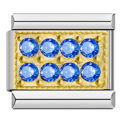 Gold Plate with Blue Stones