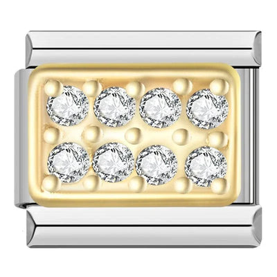 Gold Plate with White Stones