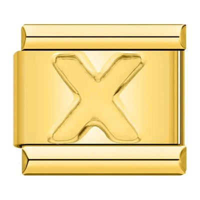 Letter X in Gold, on Gold