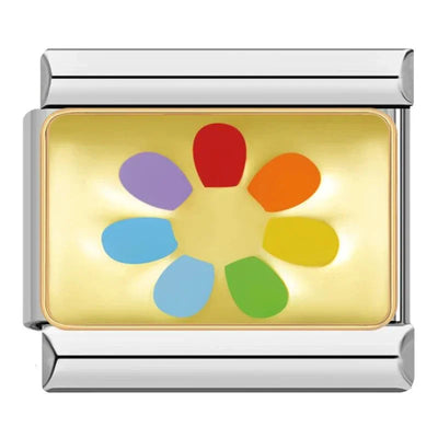 Multicolor Flower on Gold